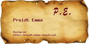 Preidt Emma névjegykártya
